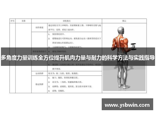 多角度力量训练全方位提升肌肉力量与耐力的科学方法与实践指导